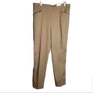 Croft & Barrow The Effortless Stretch Pant Women's 14 Long Beige 36x32 New